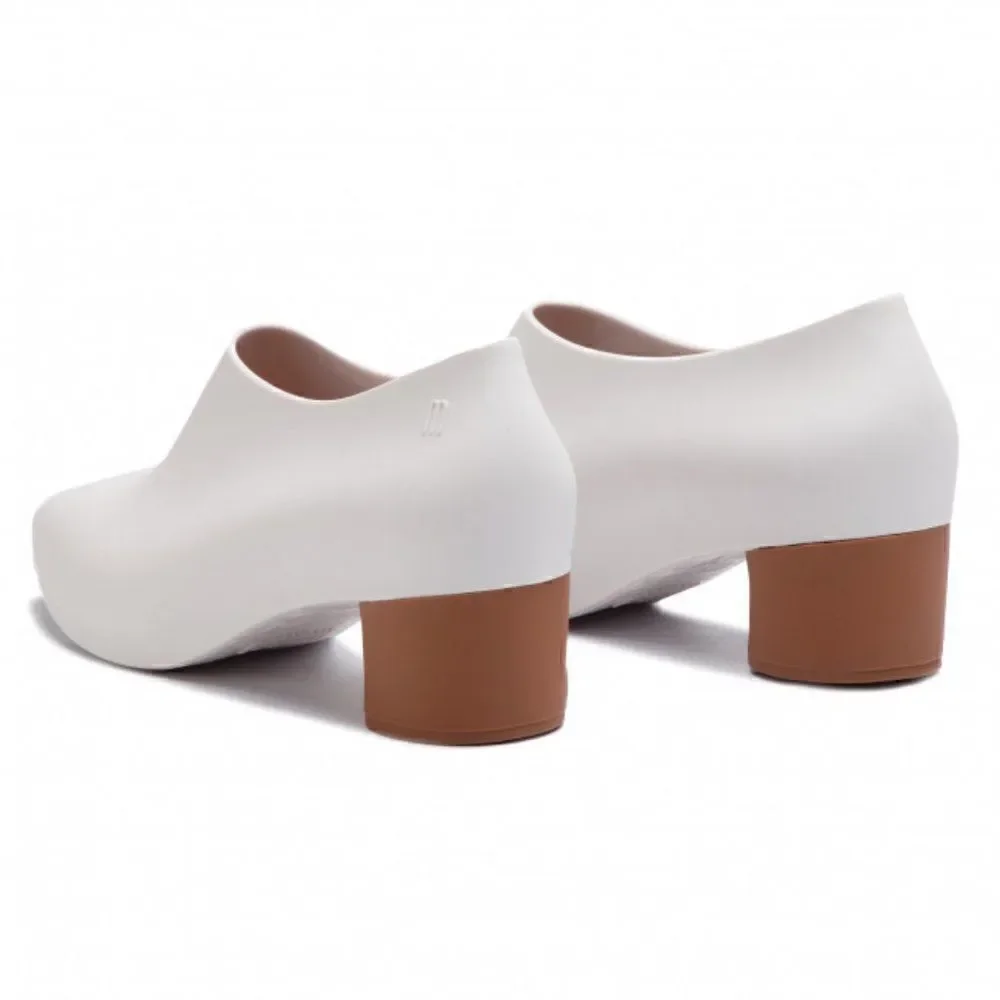 Melissa Womens 6 White Brown Mid Pump Shoes